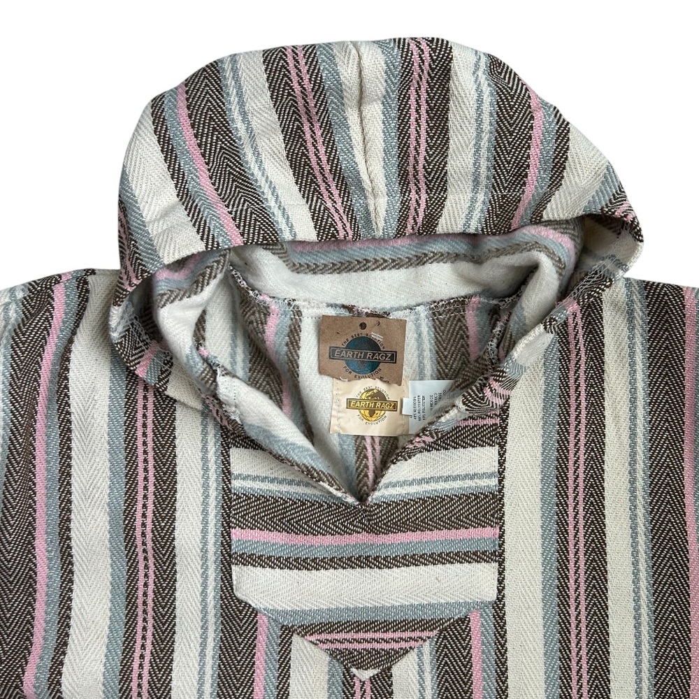 EARTH RAGZ NWT! Women’s Baja Joe Mexican Hoodie Pastel Pocket Brushed Lining XL - Picture 3 of 10